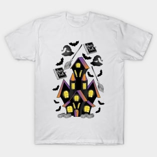 Haunted Mansion And Witchcraft Art T-Shirt